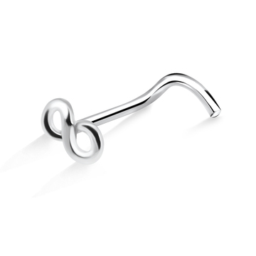 Infinity Silver Curved Nose Stud NSKB-382